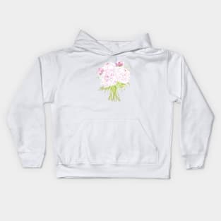 pink peony bouquet  watercolor and ink Kids Hoodie